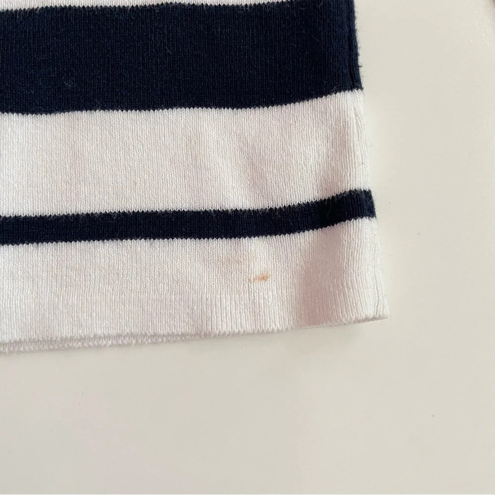 Tommy Hilfiger Stripe Cotton Sweater Navy White Size S Fall Winter Sailor - Picture 13 of 13